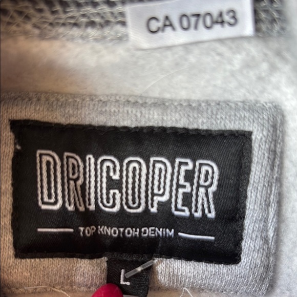 Gray Dricoper Denim Hoodie with Black Logo Accents - Picture 8 of 8